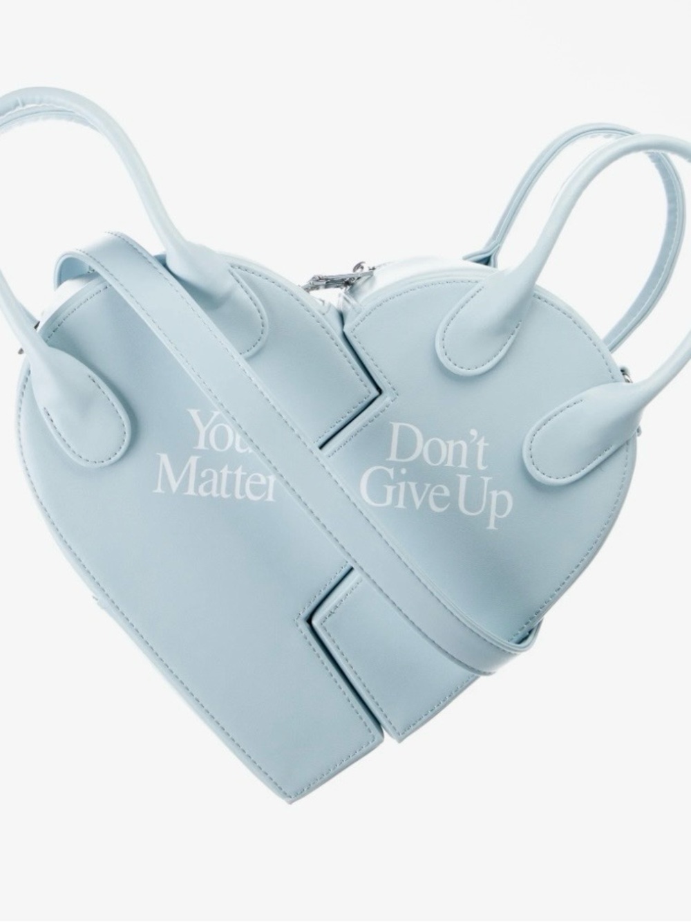Praying brand Light Blue Heart-Shaped Bag - Don't Give U